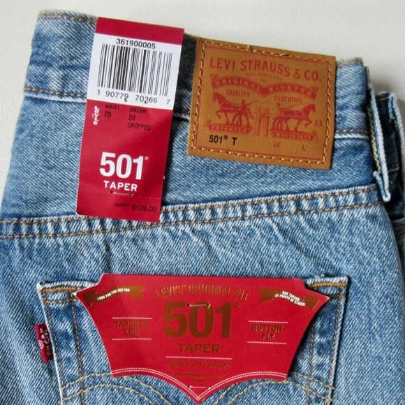 ISO Levi's 501 Taper Custom Blues Rose Embroidered - Picture 3 of 3